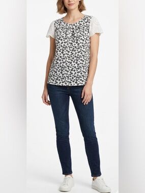 Melloday Top Women’s Size Medium Black & White